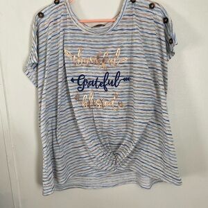 Grateful & Blessed Striped Women's Top